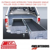 OUTBACK 4WD INTERIORS TWIN DRAWER SINGLE ROLLER FITS ISUZU D-MAX SINGLE CAB 